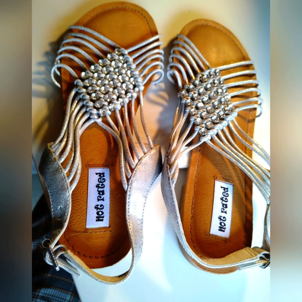 Not Rated Silver Strappy Sandals